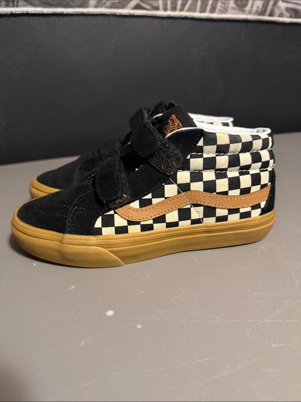 Vans Sk8 Mid Checkerboard shoes in Little Boys size 2.5. Great condition